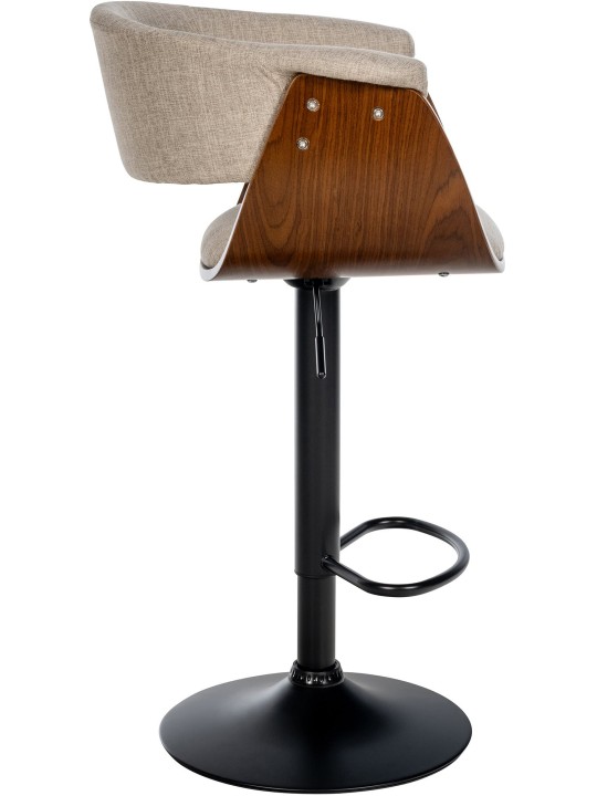 Set van 2 barkrukken Vestaalse stof, walnoot/crème Set van 2 barkrukken Vestaalse stof, walnoot/crème