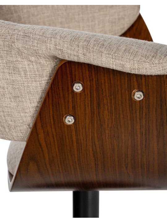 Set van 2 barkrukken Vestaalse stof, walnoot/crème Set van 2 barkrukken Vestaalse stof, walnoot/crème