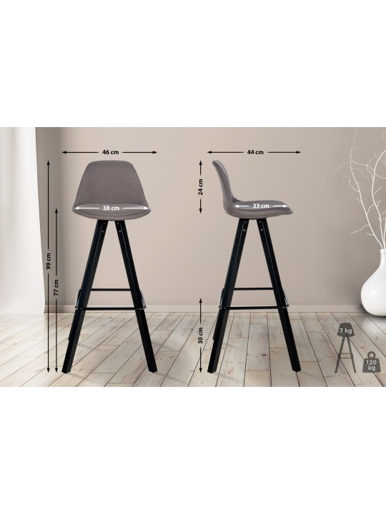 Barkruk Corbin stof Vierkant, taupe