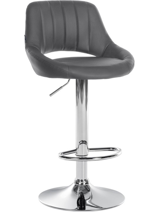 Barkruk Milet kunstleer chroom, grijs