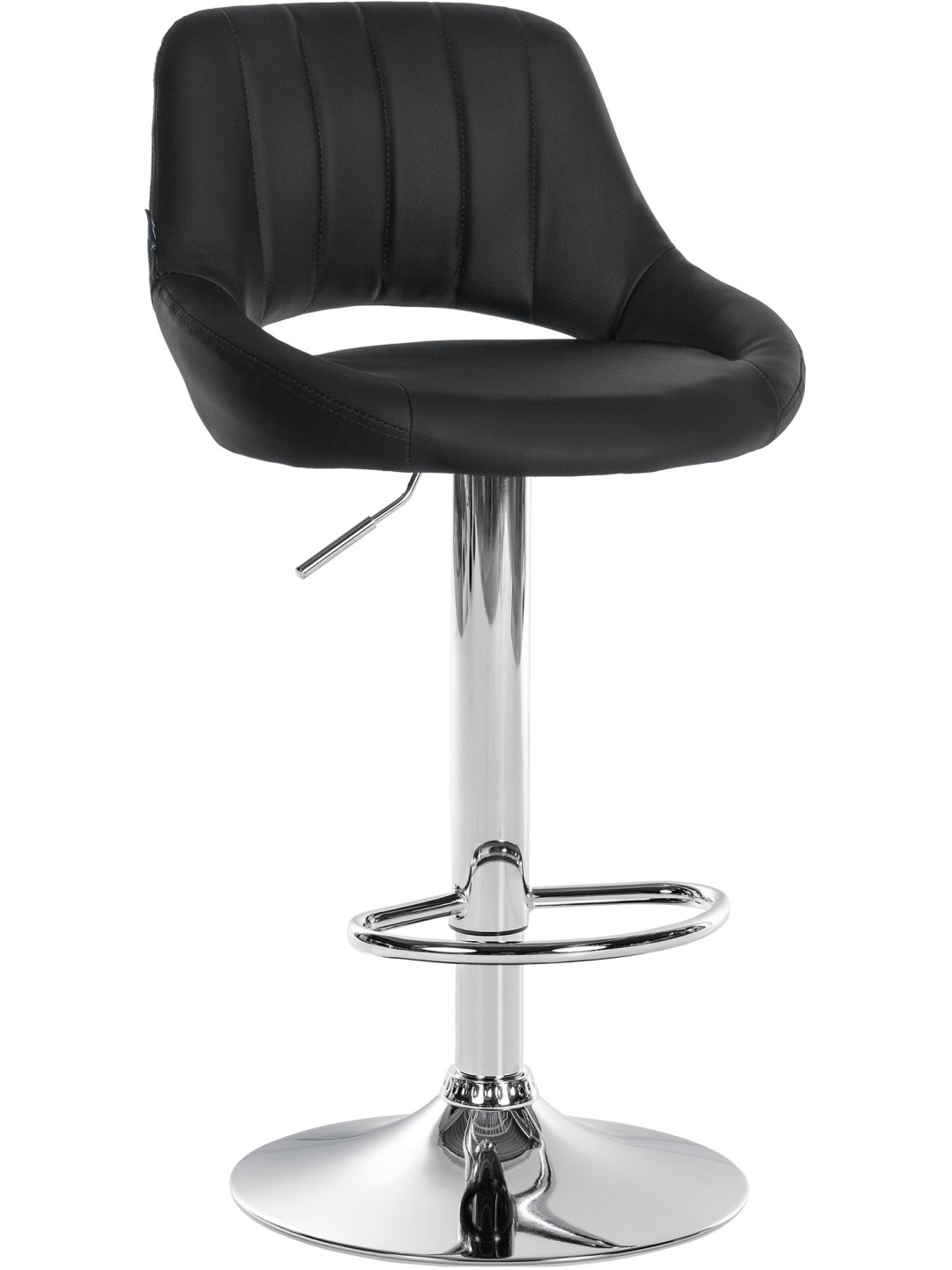 Barkruk Milet kunstleer chroom, zwart