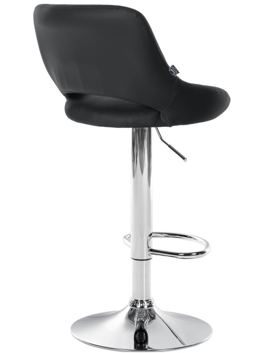 Barkruk Milet kunstleer chroom, zwart