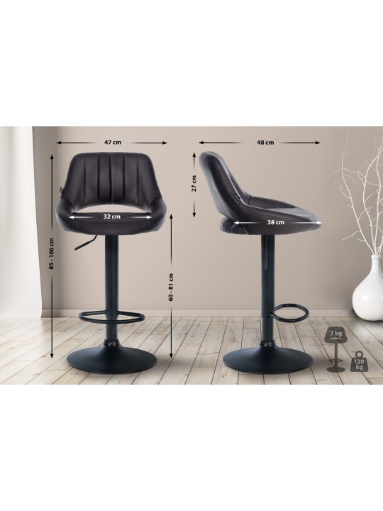 Barkruk Milet kunstleer, bruin