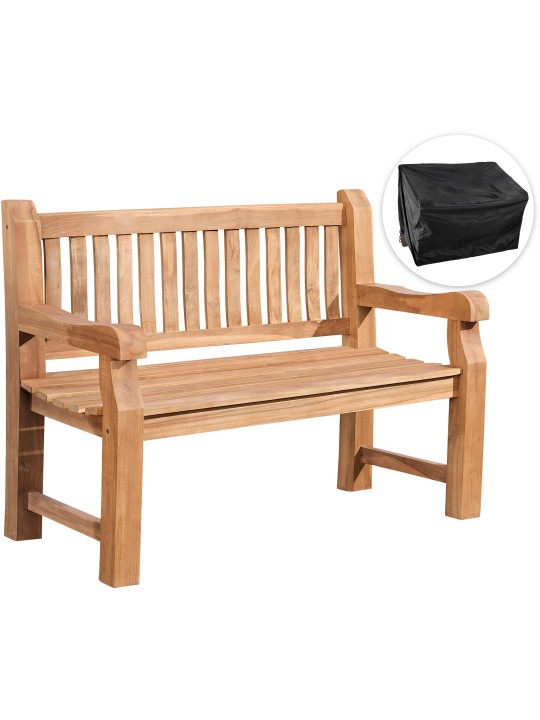 Teakhouten bank Jackson 120 cm met deksel, teak