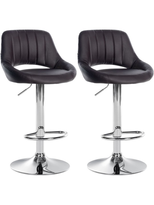 Set van 2 barkrukken Milet kunstleer C, bruin