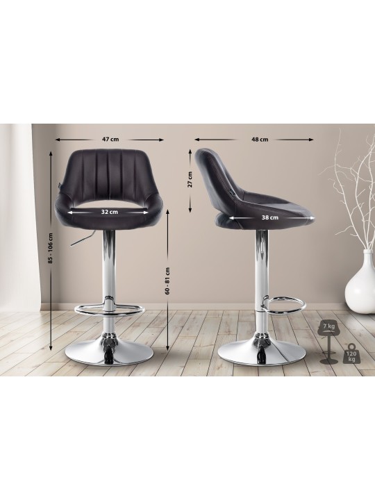 Set van 2 barkrukken Milet kunstleer C, bruin