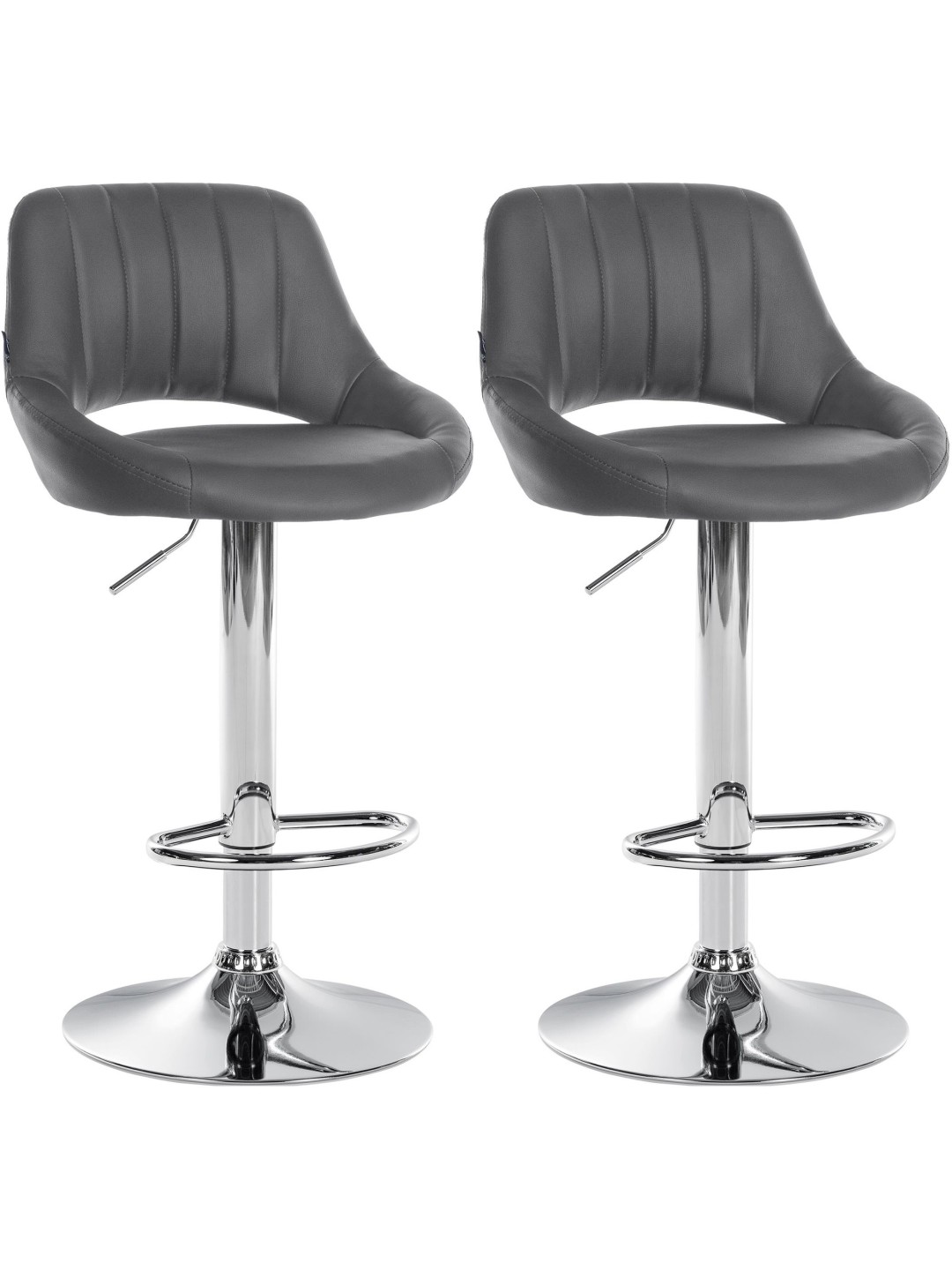 Set van 2 barkrukken Milet kunstleer C, grijs