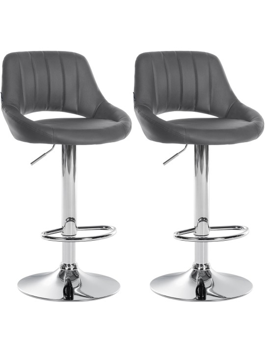 Set van 2 barkrukken Milet kunstleer C, grijs