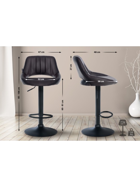 Set van 2 barkrukken Milet kunstleer B, bruin