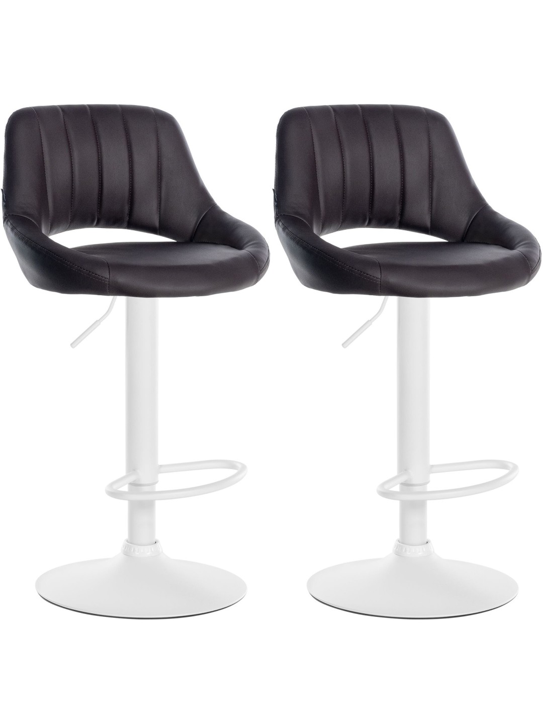 Set van 2 barkrukken Milet kunstleer W, bruin