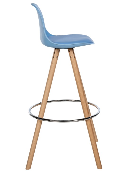 Barkruk Corbin kunstleer rond naturel, blauw