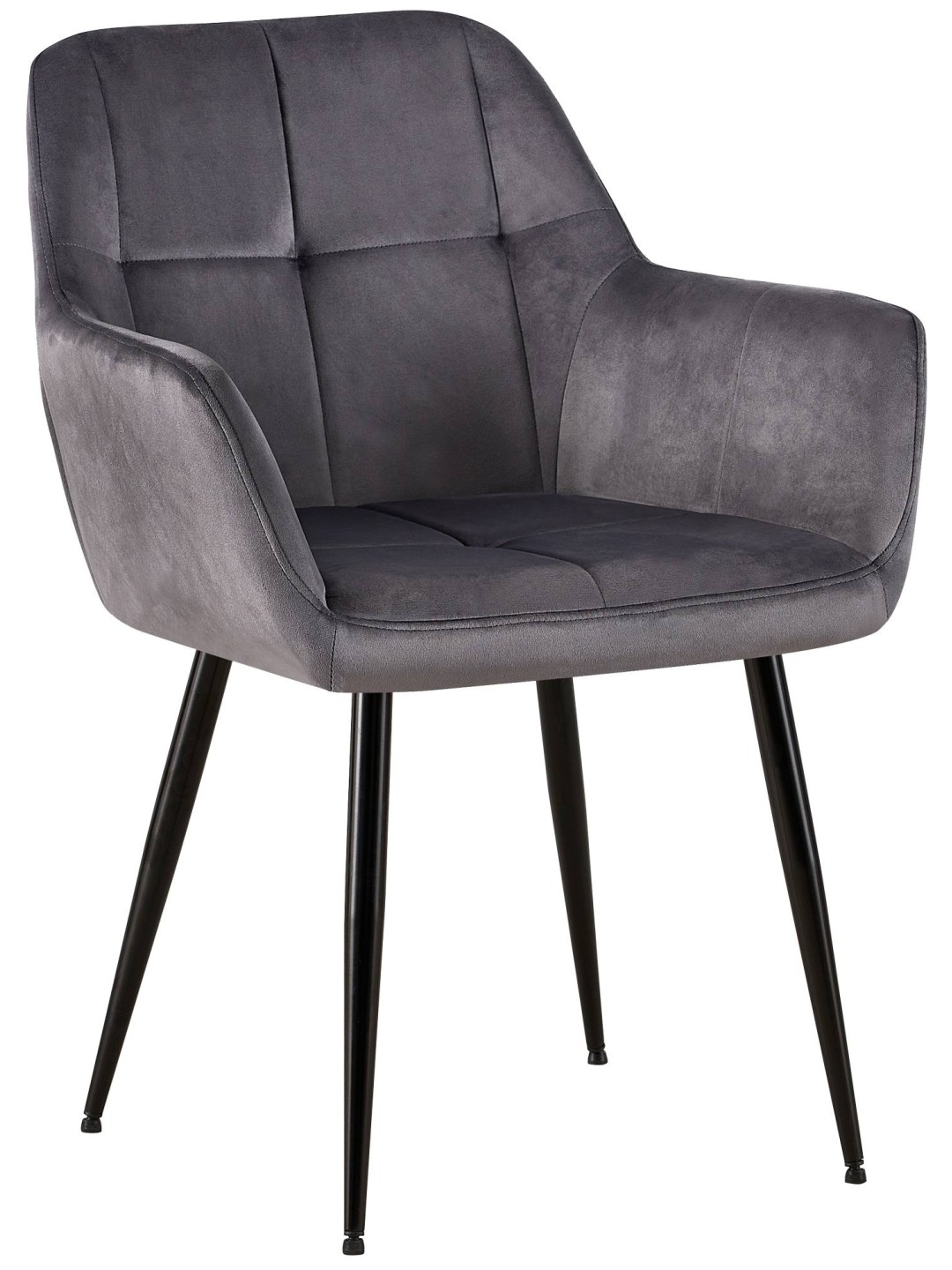 Bezoekersstoel Emia fluweel, grijs