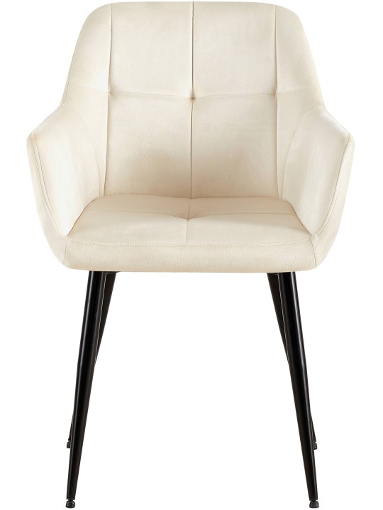 Bezoekersstoel Emia fluweel, crème