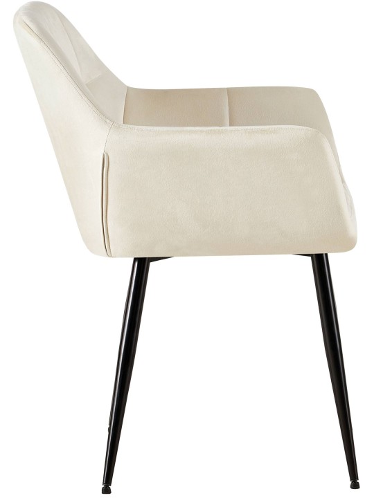 Bezoekersstoel Emia fluweel, crème