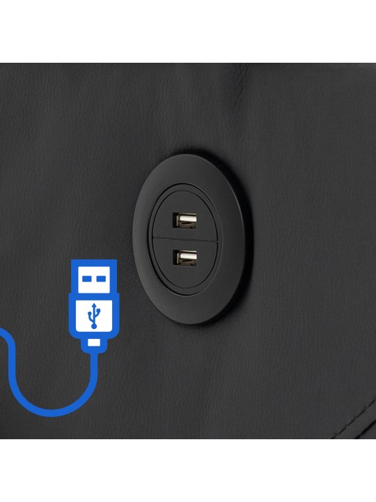 Fauteuil Andover echt leer, zwart