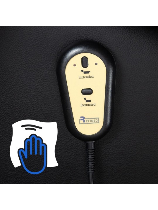 Fauteuil Andover echt leer, zwart