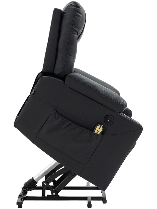 Fauteuil Andover echt leer, zwart