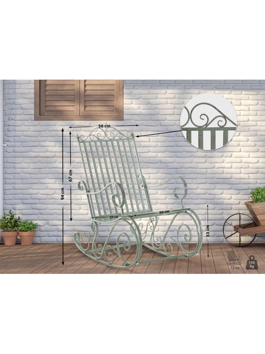 Schommelstoel Smilla, antiek groen Schommelstoel Smilla, antiek groen