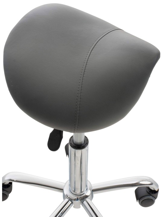 Set van 2 werkkrukken Reno kunstleer, grijs