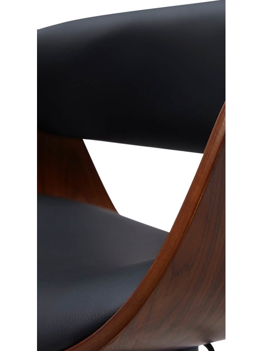 Set van 2 barkrukken Portmore kunstleer B, walnoot/zwart