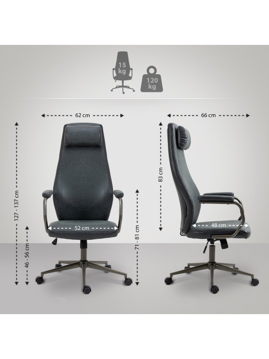 Bureaustoel Pocatello, antiek zwart