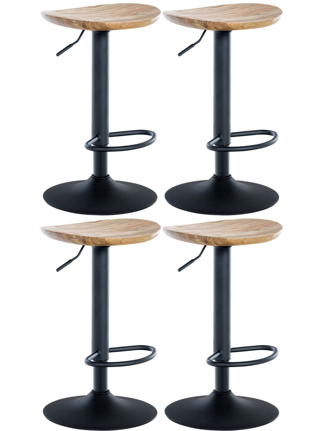 Set van 4 barkrukken Skelde, naturel