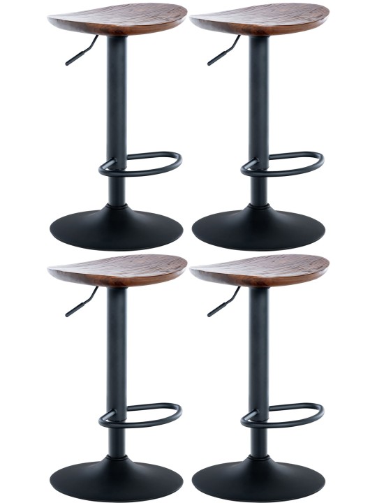 Set van 4 barkrukken Skelde, walnoot