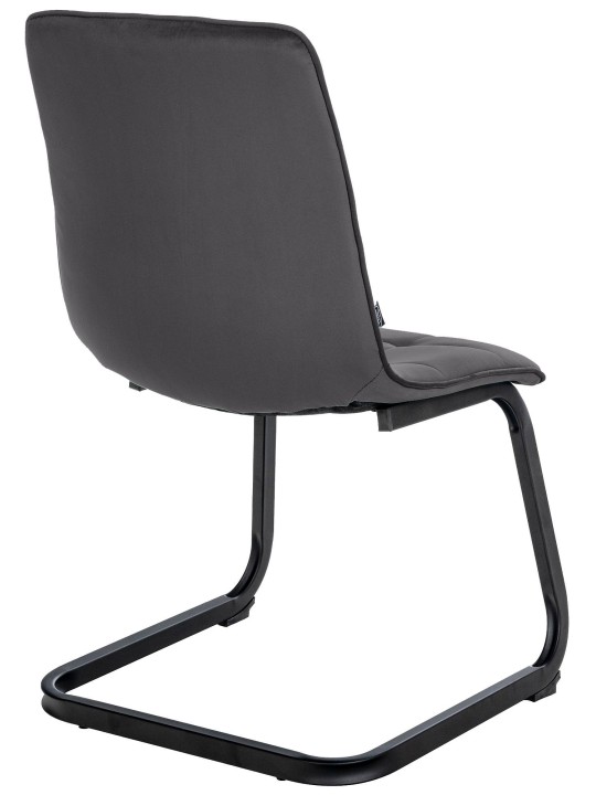 Set van 2 eetkamerstoelen Vermont fluweel, zwart