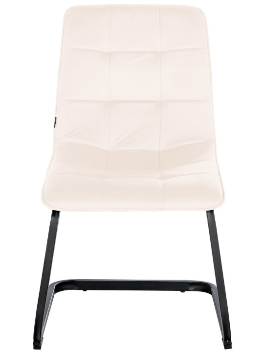 Set van 2 eetkamerstoelen Vermont fluweel, crème