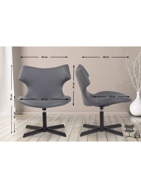 Ligstoel Welland kunstleer, grijs Ligstoel Welland kunstleer, grijs