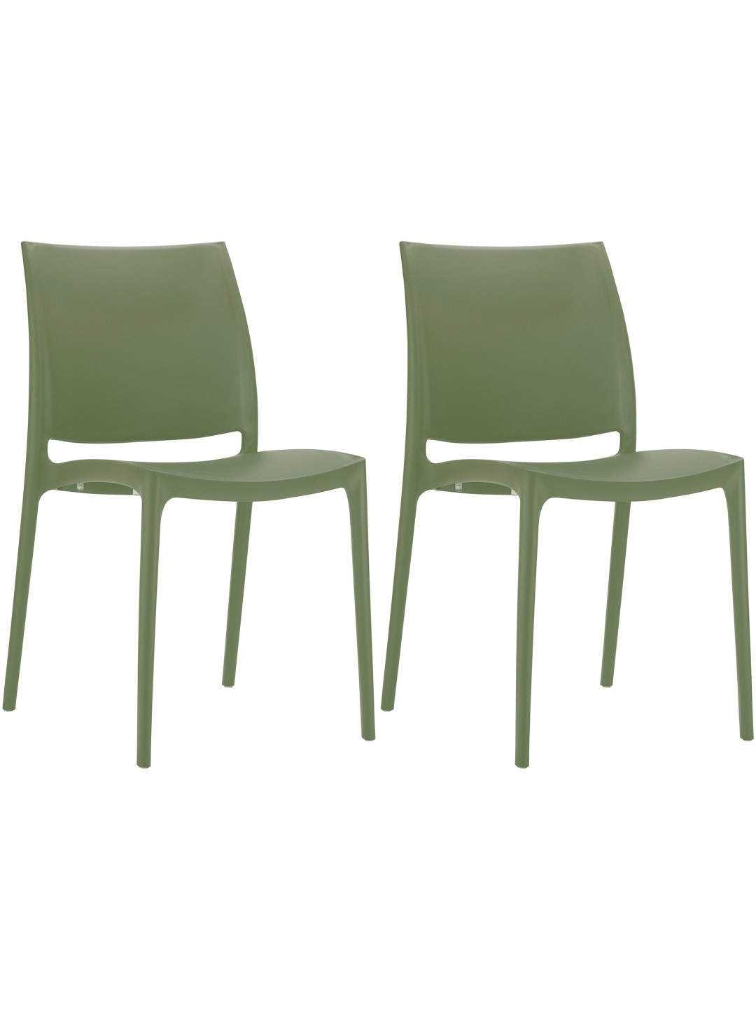 Set van 2 stoelen Maya, olijfgroen