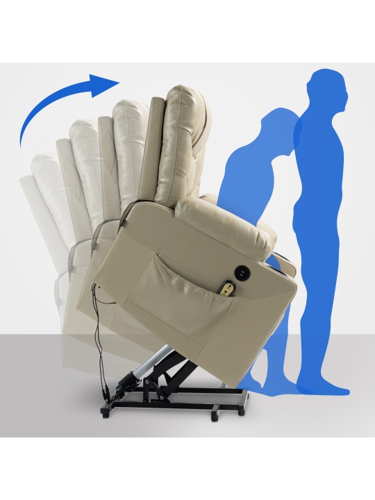 Fauteuil Andover kunstleer, crème