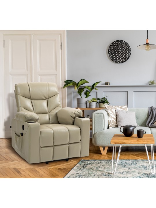 Fauteuil Andover kunstleer, crème