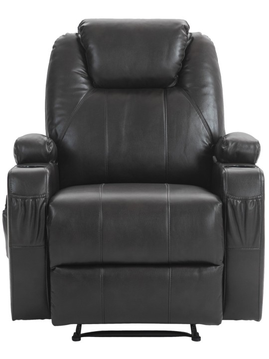 Hepler fauteuil met massagefunctie kunstleer, bruin