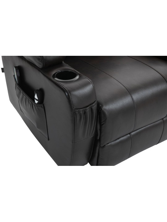 Hepler fauteuil met massagefunctie kunstleer, bruin