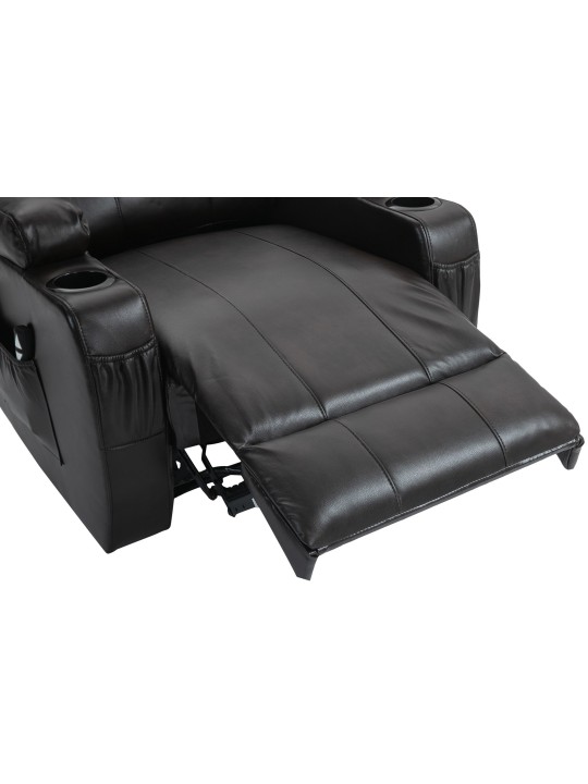 Hepler fauteuil met massagefunctie kunstleer, bruin