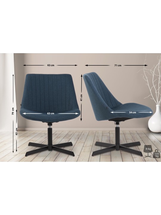 Ligstoel Granby, blauw