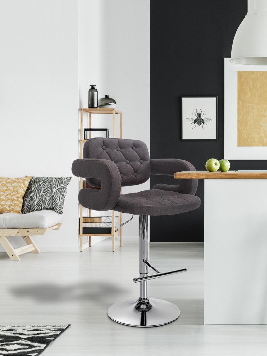 Barkruk Dublin FABRIC C, donkergrijs