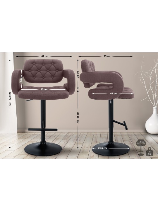 Barkruk Dublin STOF, bruin