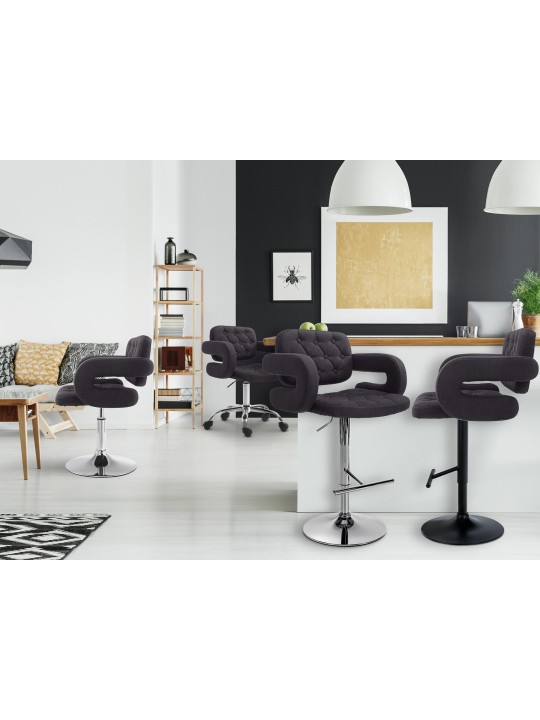 Set van 2 barkrukken Dublin stof C, zwart