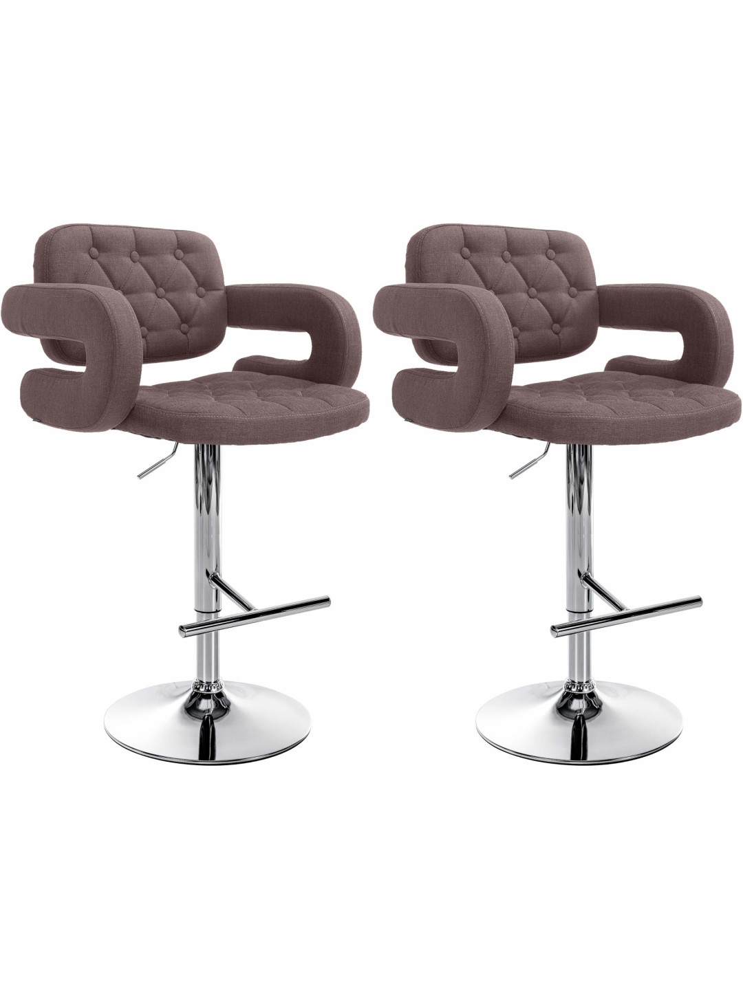 Set van 2 barkrukken Dublin stof C, bruin