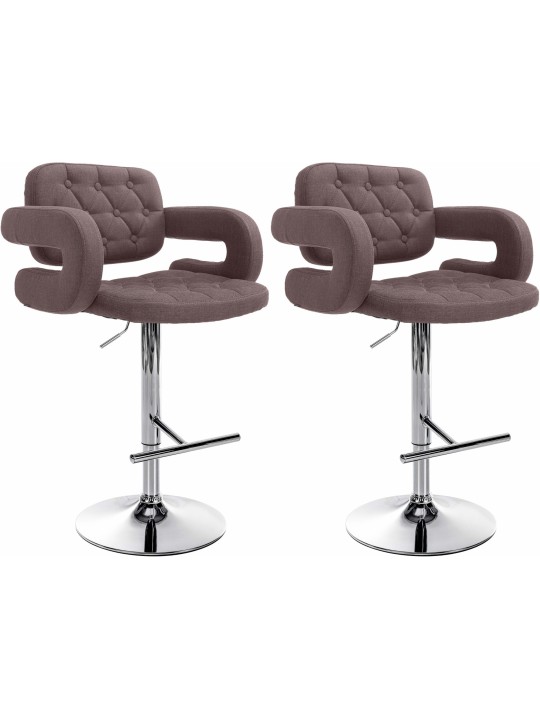 Set van 2 barkrukken Dublin stof C, bruin