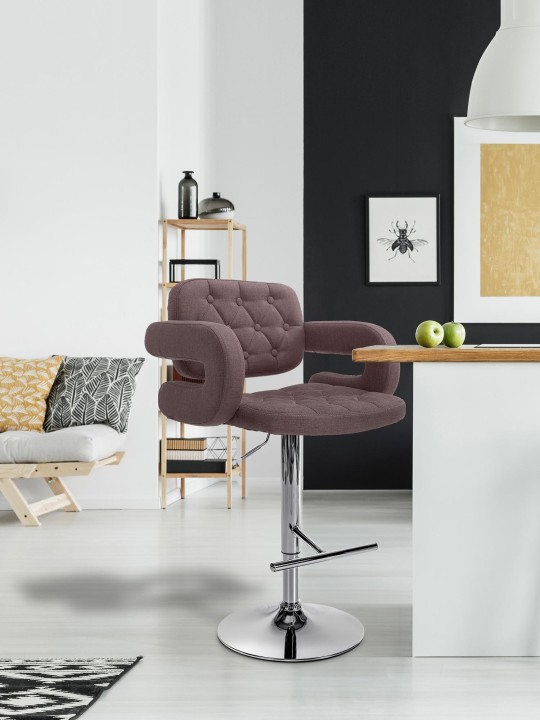 Set van 2 barkrukken Dublin stof C, bruin