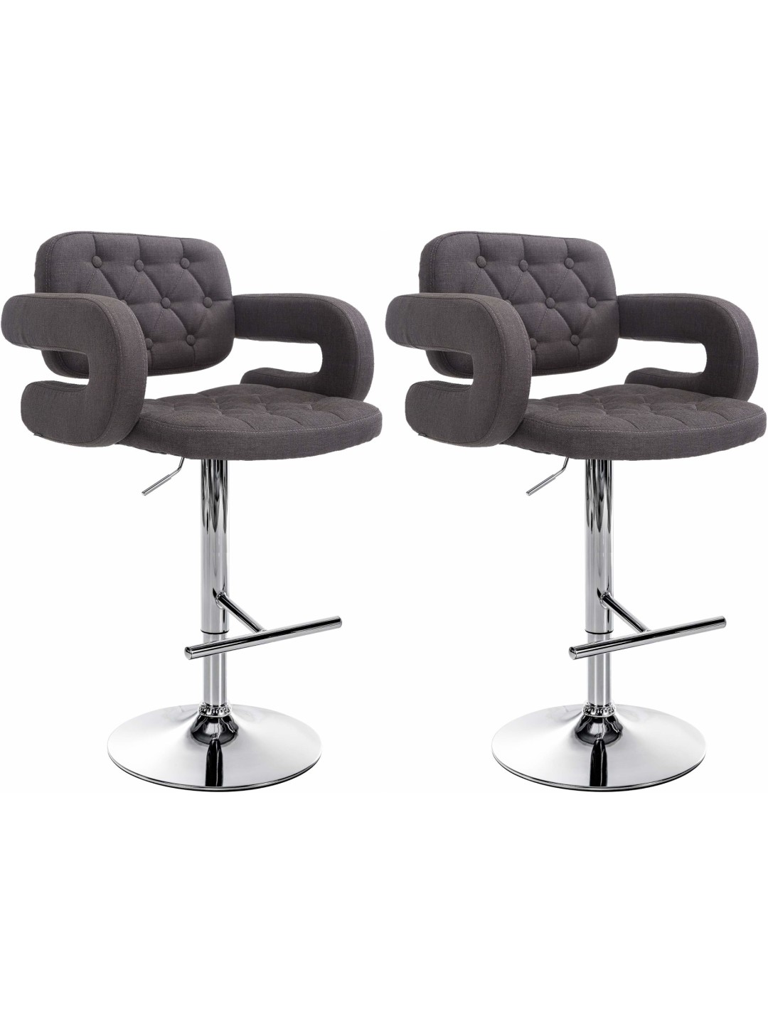 Set van 2 barkrukken Dublin stof C, donkergrijs