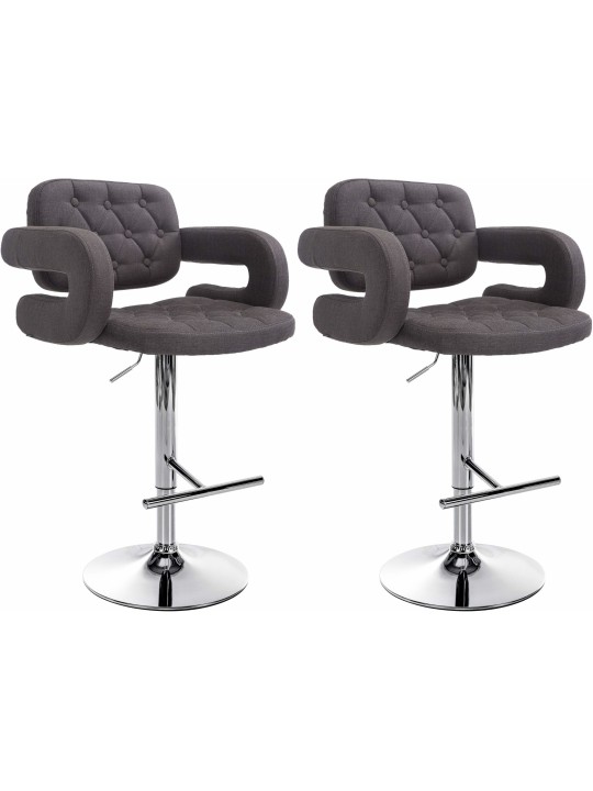 Set van 2 barkrukken Dublin stof C, donkergrijs