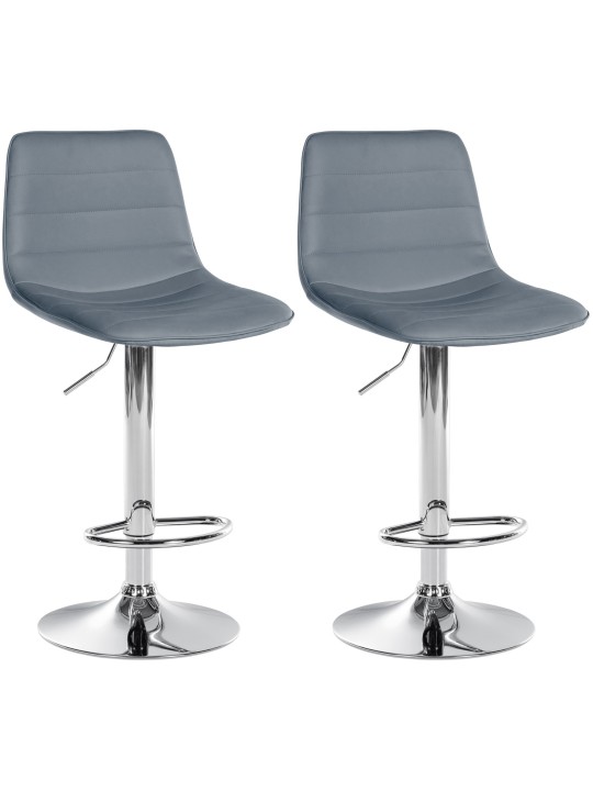 Set van 2 barkrukken Lex kunstleer C, grijs