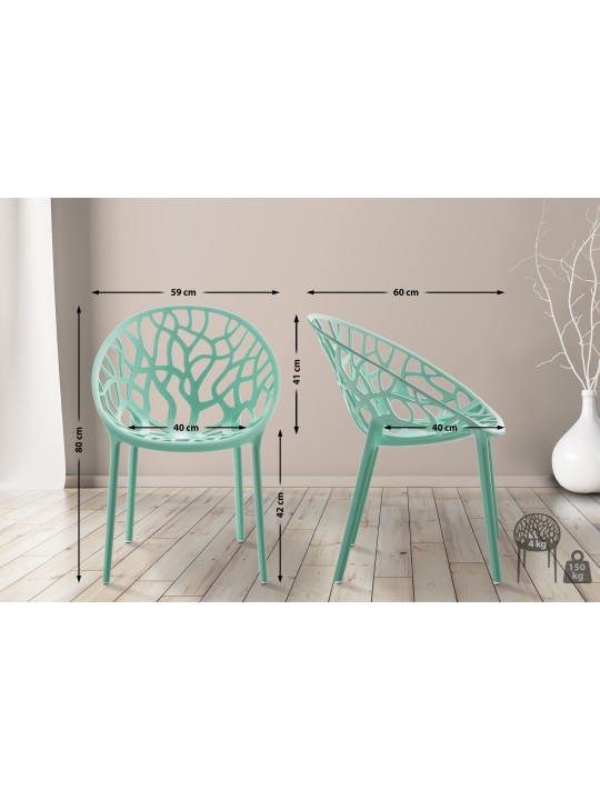 Set van 4 stoelen Hope, lichtgroen