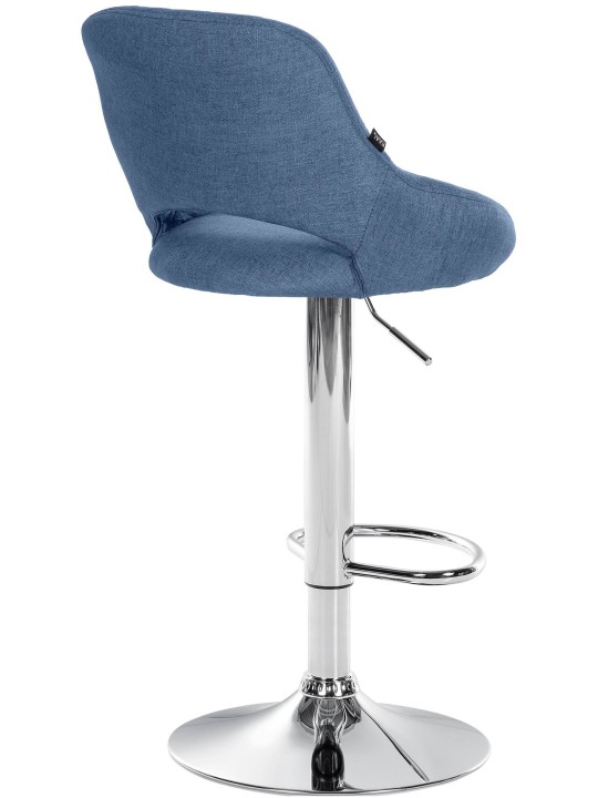 Barkruk Milet stof chroom, blauw