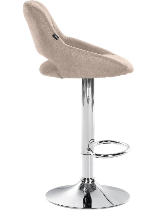 Barkruk Milet stof chroom, taupe