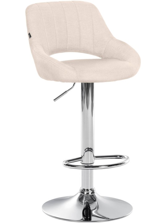 Barkruk Milet stof chroom, crème